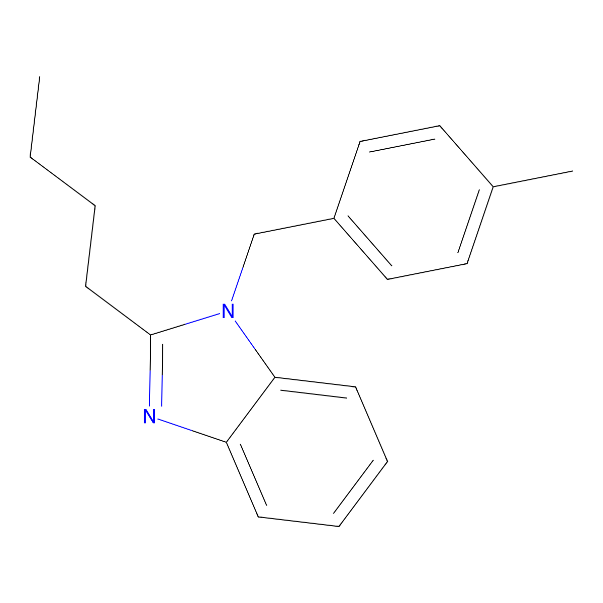 2-Butyl-1-[(4-methylphenyl)methyl]benzimidazole molecular structure, CAS 430445-75-3