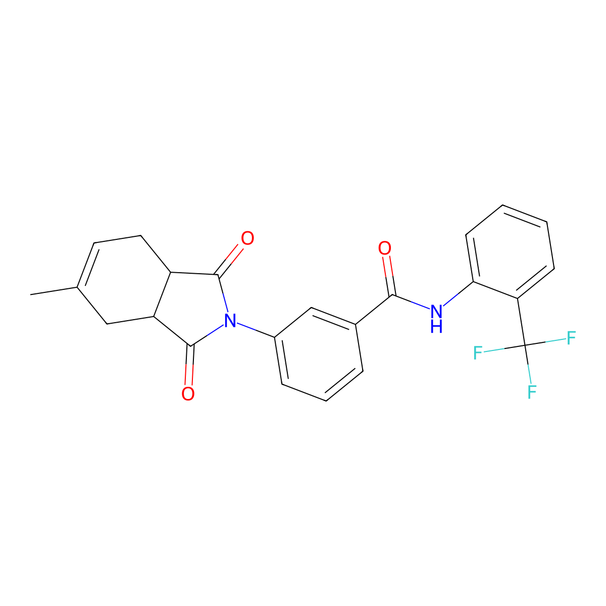 3-(5-methyl-1,3-dioxo-3a,4,7,7a-tetrahydroisoindol-2-yl)-N-[2-(trifluoromethyl)phenyl]benzamide molecular structure, CAS 430445-82-2