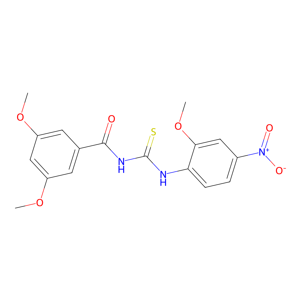 3,5-dimethoxy-N-[(2-methoxy-4-nitrophenyl)carbamothioyl]benzamide molecular structure, CAS 430446-04-1