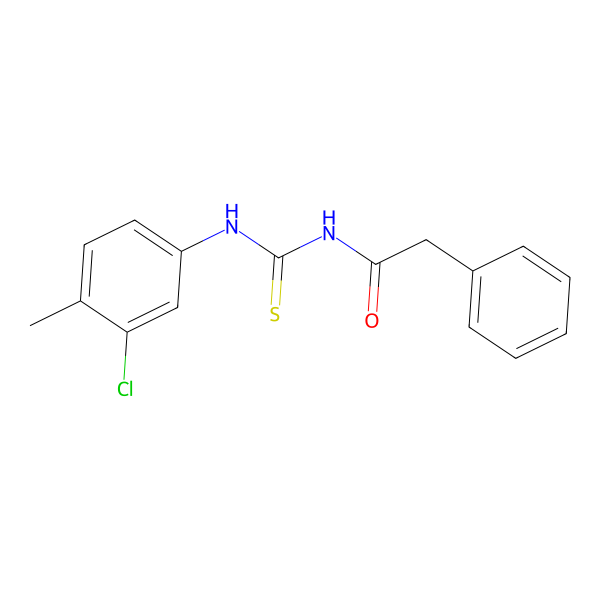 N-[(3-chloro-4-methylphenyl)carbamothioyl]-2-phenylacetamide molecular structure, CAS 430446-09-6