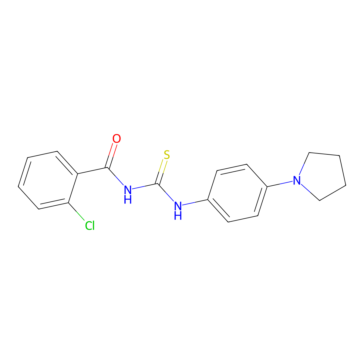 2-chloro-N-[(4-pyrrolidin-1-ylphenyl)carbamothioyl]benzamide molecular structure, CAS 430446-15-4