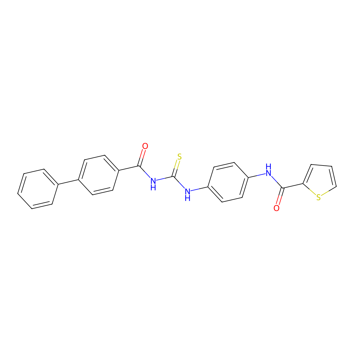 N-[4-[(4-phenylbenzoyl)carbamothioylamino]phenyl]thiophene-2-carboxamide molecular structure, CAS 430446-33-6
