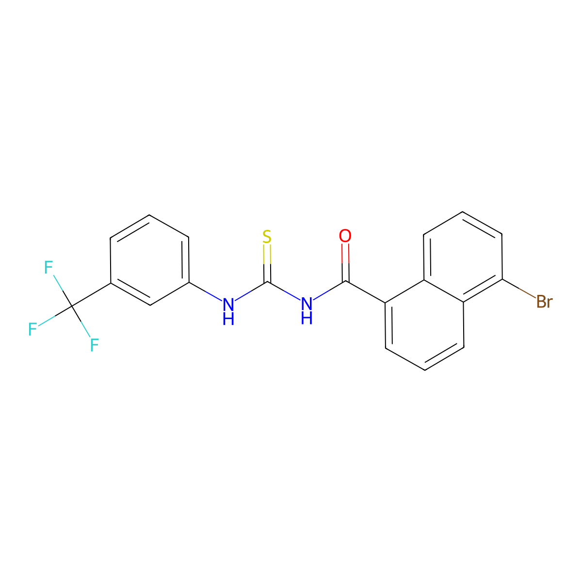 5-bromo-N-[[3-(trifluoromethyl)phenyl]carbamothioyl]naphthalene-1-carboxamide molecular structure, CAS 430446-48-3