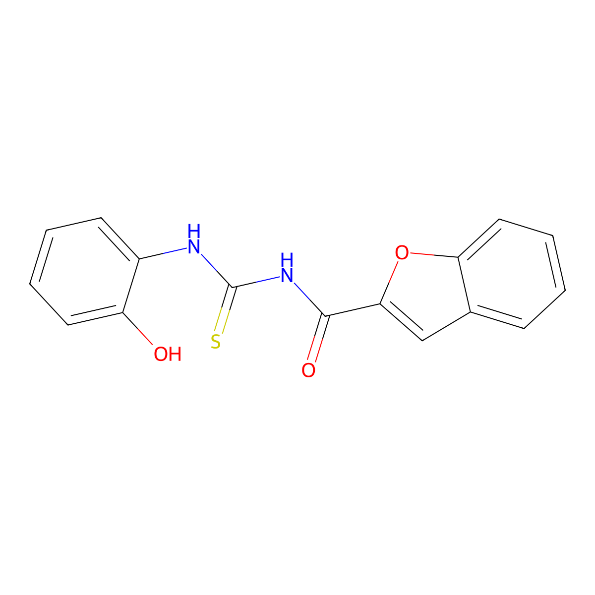 N-[(2-hydroxyphenyl)carbamothioyl]-1-benzofuran-2-carboxamide molecular structure, CAS 430446-51-8