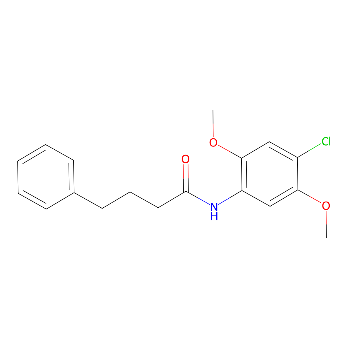 N-(4-chloro-2,5-dimethoxyphenyl)-4-phenylbutanamide molecular structure, CAS 430446-63-2