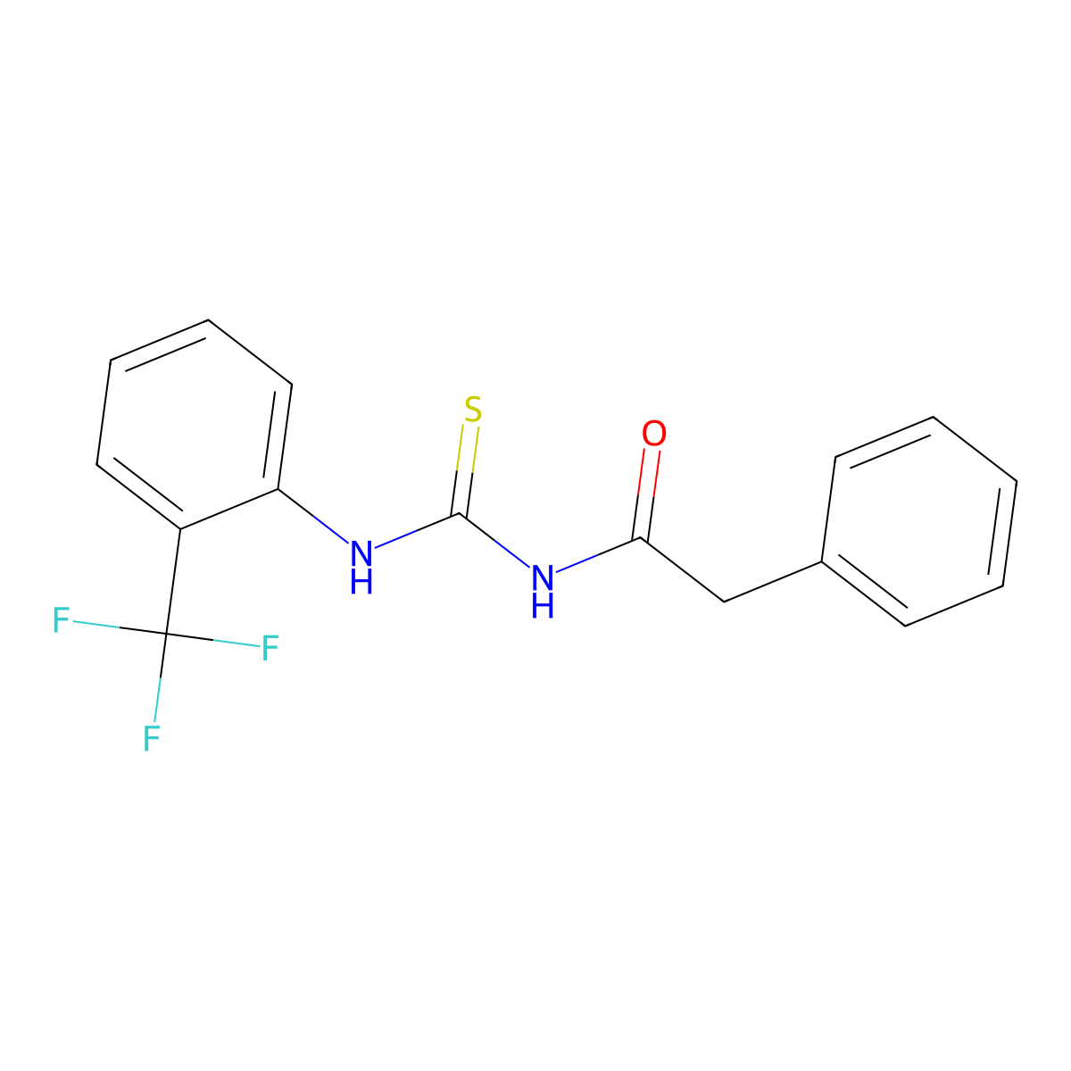 N-(phenylacetyl)-N'-[2-(trifluoromethyl)phenyl]thiourea molecular structure, CAS 430447-02-2