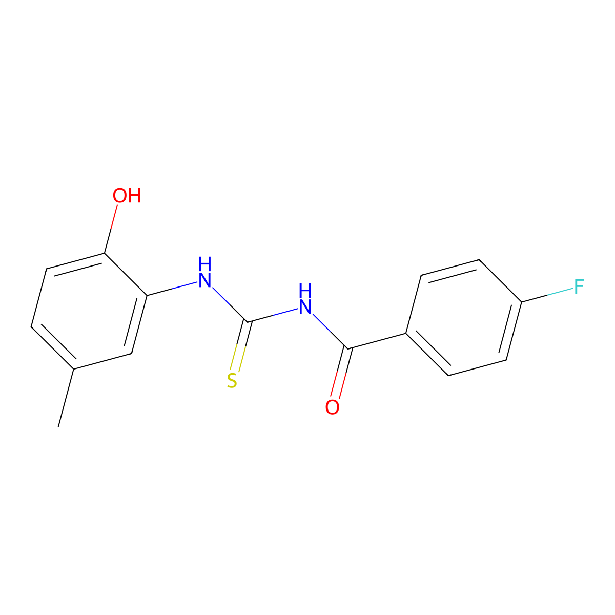 4-fluoro-N-[(2-hydroxy-5-methylphenyl)carbamothioyl]benzamide molecular structure, CAS 430447-09-9