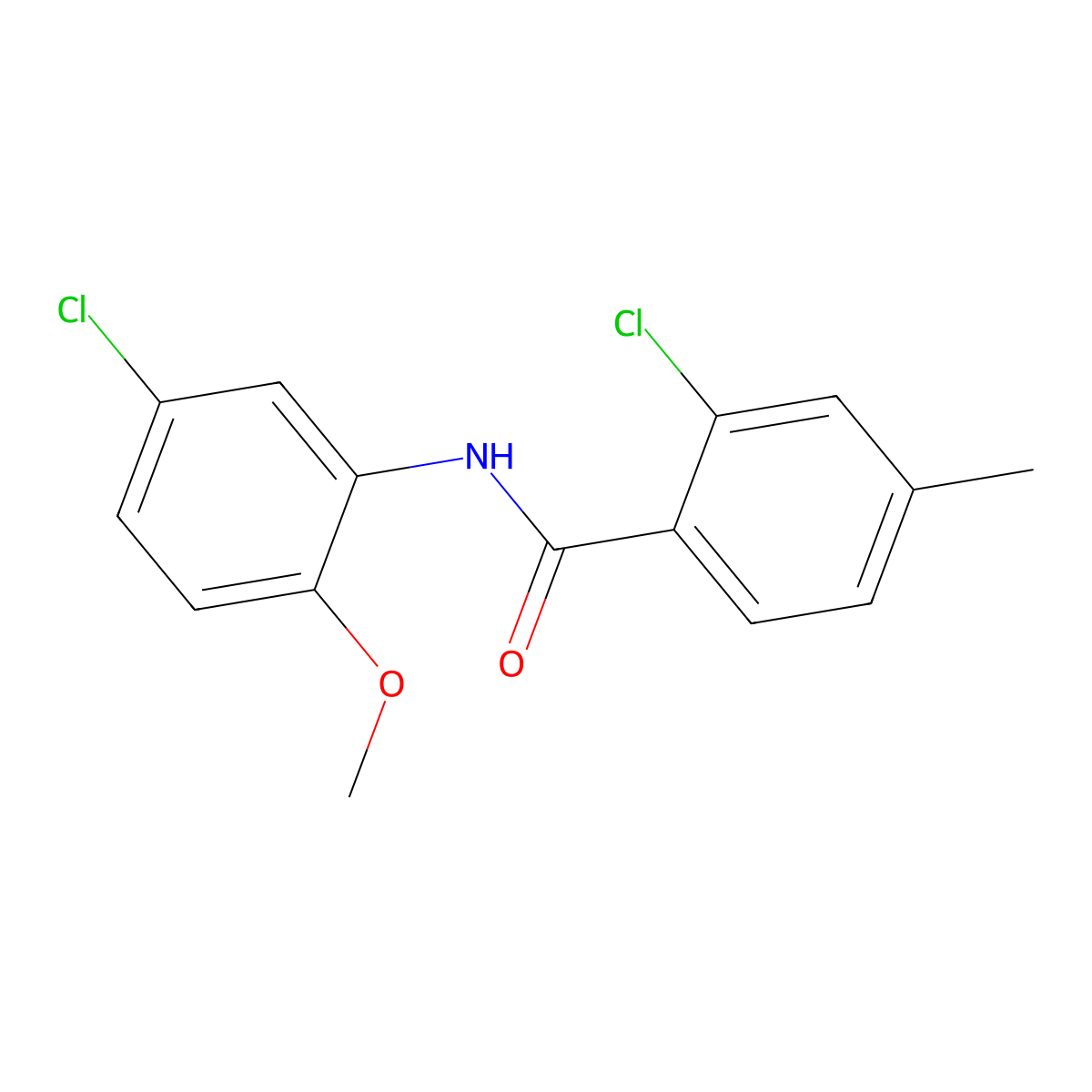 2-chloro-N-(5-chloro-2-methoxyphenyl)-4-methylbenzamide molecular structure, CAS 430447-24-8