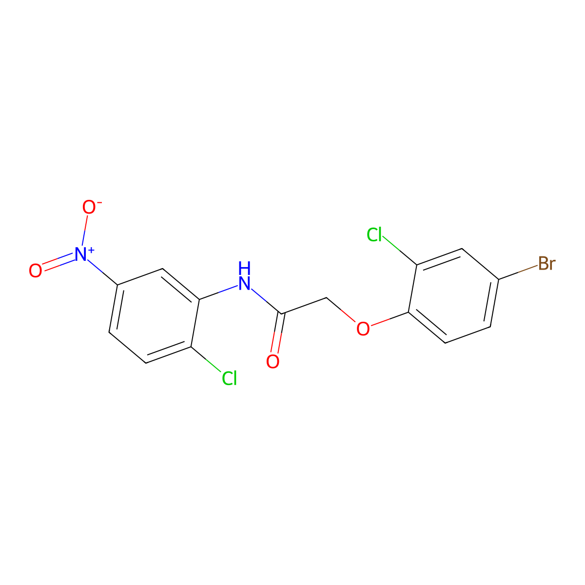 2-(4-bromo-2-chlorophenoxy)-N-(2-chloro-5-nitrophenyl)acetamide molecular structure, CAS 430447-27-1