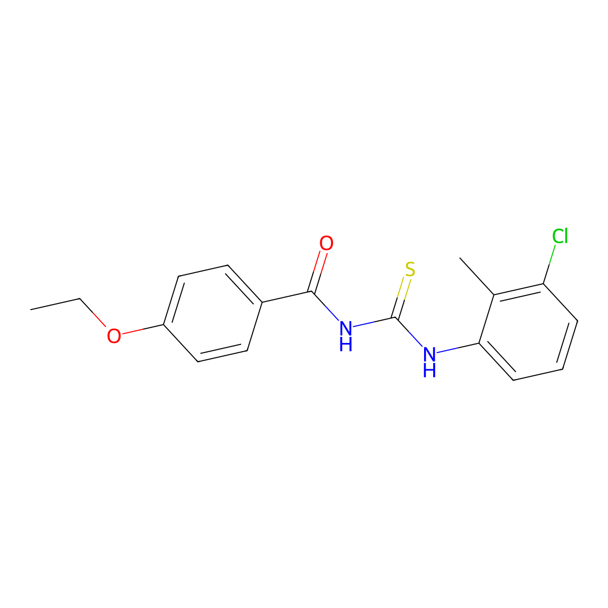 N-[(3-chloro-2-methylphenyl)carbamothioyl]-4-ethoxybenzamide molecular structure, CAS 430448-17-2