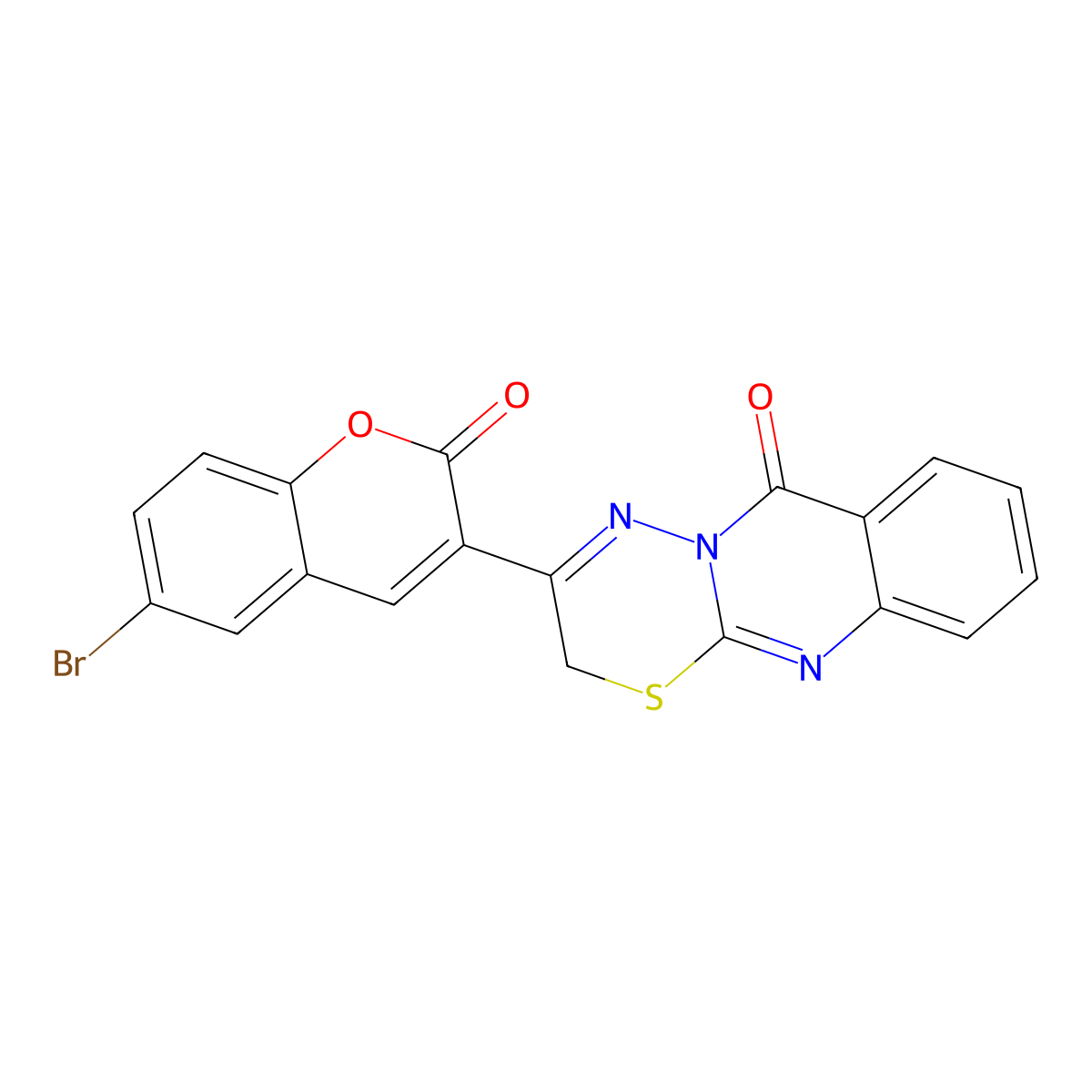 3-(6-bromo-2-oxochromen-3-yl)-2H-[1,3,4]thiadiazino[2,3-b]quinazolin-6-one molecular structure, CAS 430448-21-8