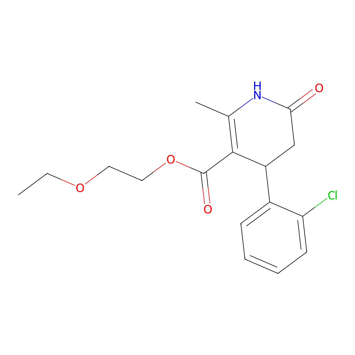 2-Ethoxyethyl 4-(2-chlorophenyl)-2-methyl-6-oxo-1,4,5,6-tetrahydropyridine-3-carboxylate molecular structure, CAS 430448-35-4