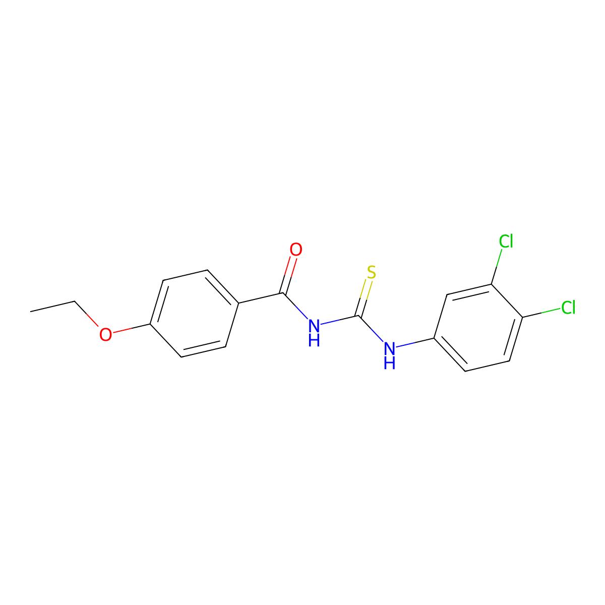 N-[(3,4-dichlorophenyl)carbamothioyl]-4-ethoxybenzamide molecular structure, CAS 430448-53-6