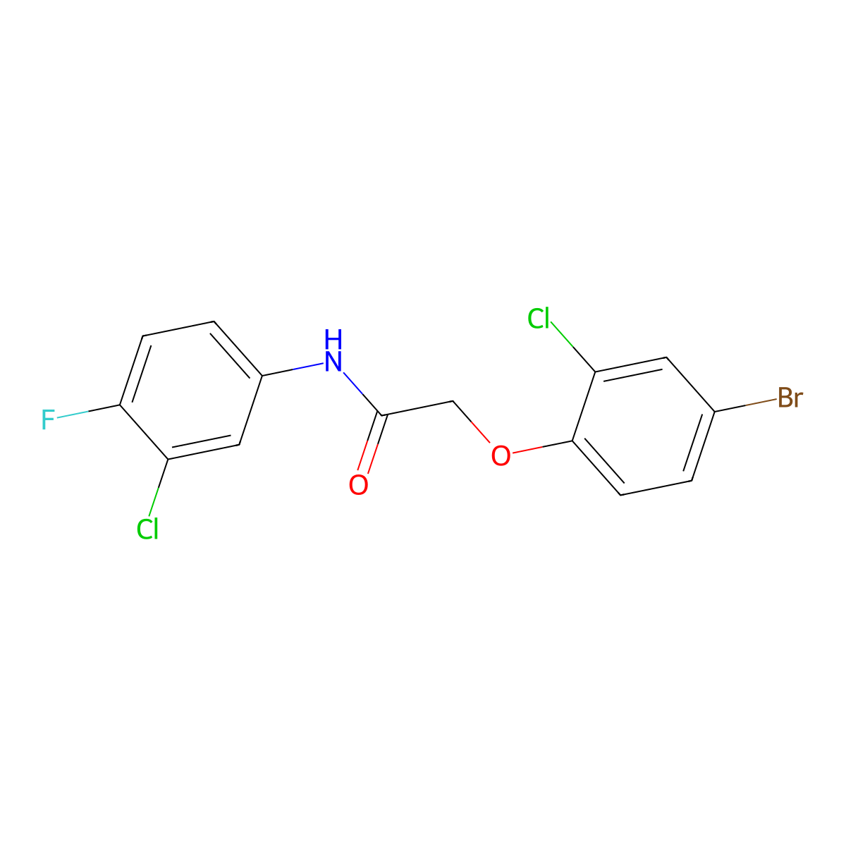 2-(4-bromo-2-chlorophenoxy)-N-(3-chloro-4-fluorophenyl)acetamide molecular structure, CAS 430448-55-8