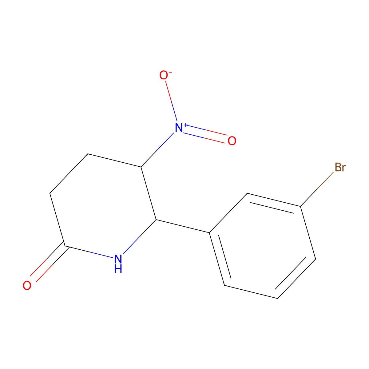 6-(3-Bromophenyl)-5-nitropiperidin-2-one molecular structure, CAS 430448-64-9