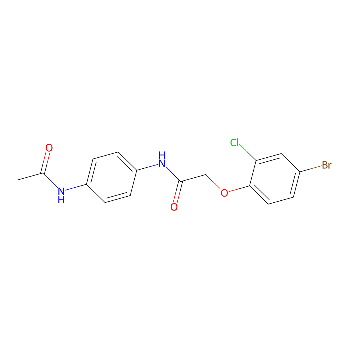 N-(4-acetamidophenyl)-2-(4-bromo-2-chlorophenoxy)acetamide molecular structure, CAS 430448-65-0