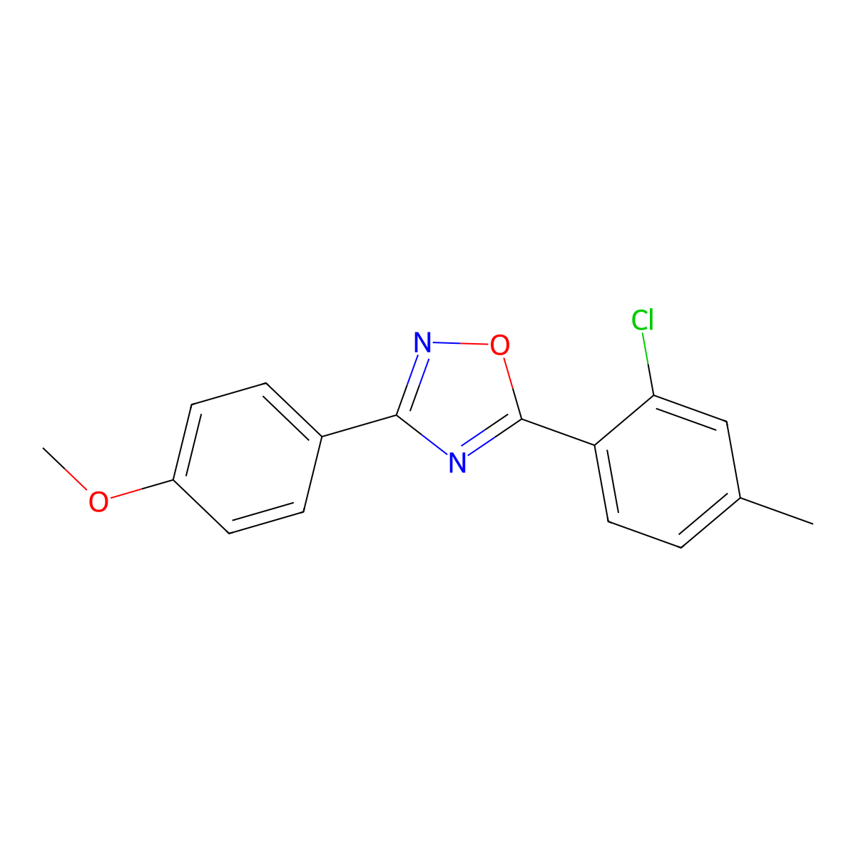 5-(2-Chloro-4-methylphenyl)-3-(4-methoxyphenyl)-1,2,4-oxadiazole molecular structure, CAS 430448-83-2