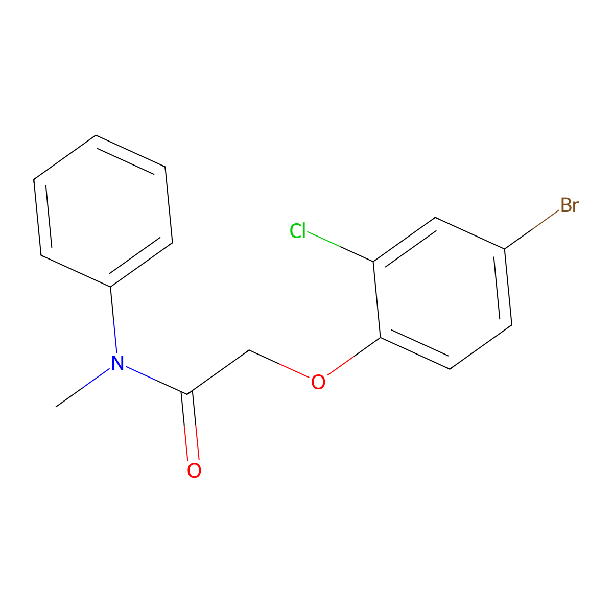 2-(4-bromo-2-chlorophenoxy)-N-methyl-N-phenylacetamide molecular structure, CAS 430448-94-5