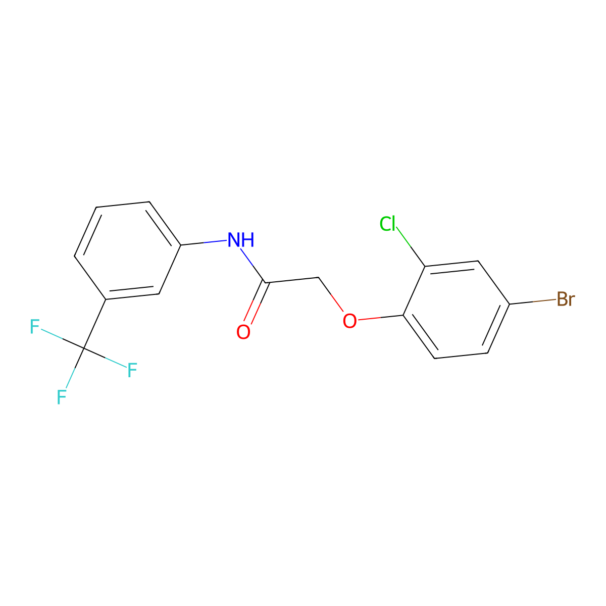 2-(4-bromo-2-chlorophenoxy)-N-[3-(trifluoromethyl)phenyl]acetamide molecular structure, CAS 430448-99-0