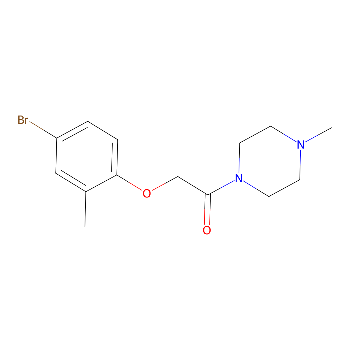 2-(4-Bromo-2-methylphenoxy)-1-(4-methyl-1-piperazinyl)ethanone molecular structure, CAS 430449-26-6