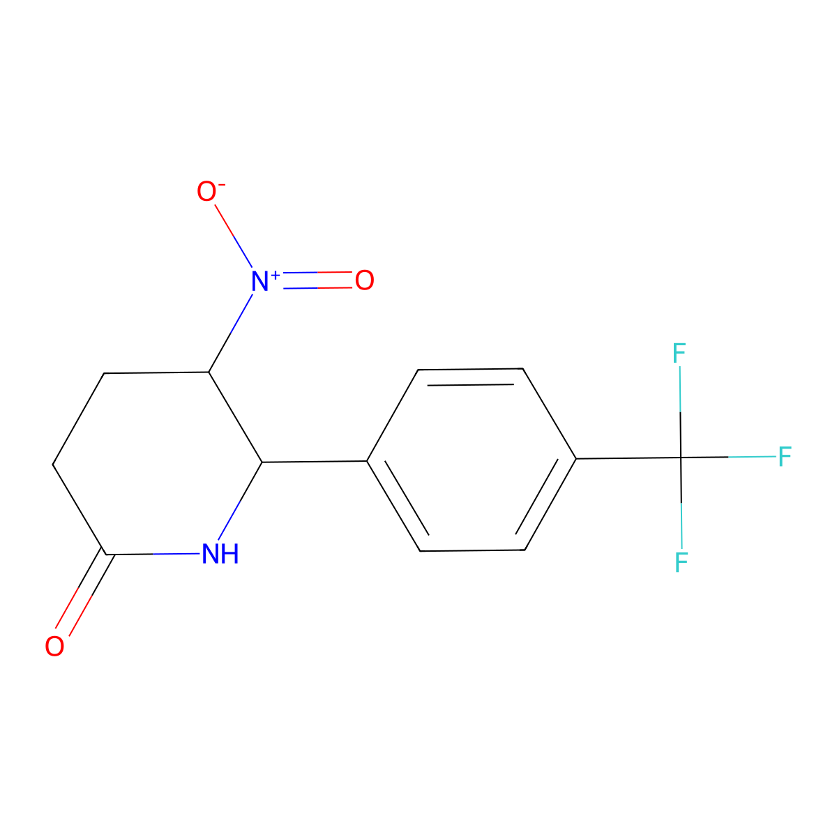 5-Nitro-6-[4-(trifluoromethyl)phenyl]piperidin-2-one molecular structure, CAS 430449-32-4