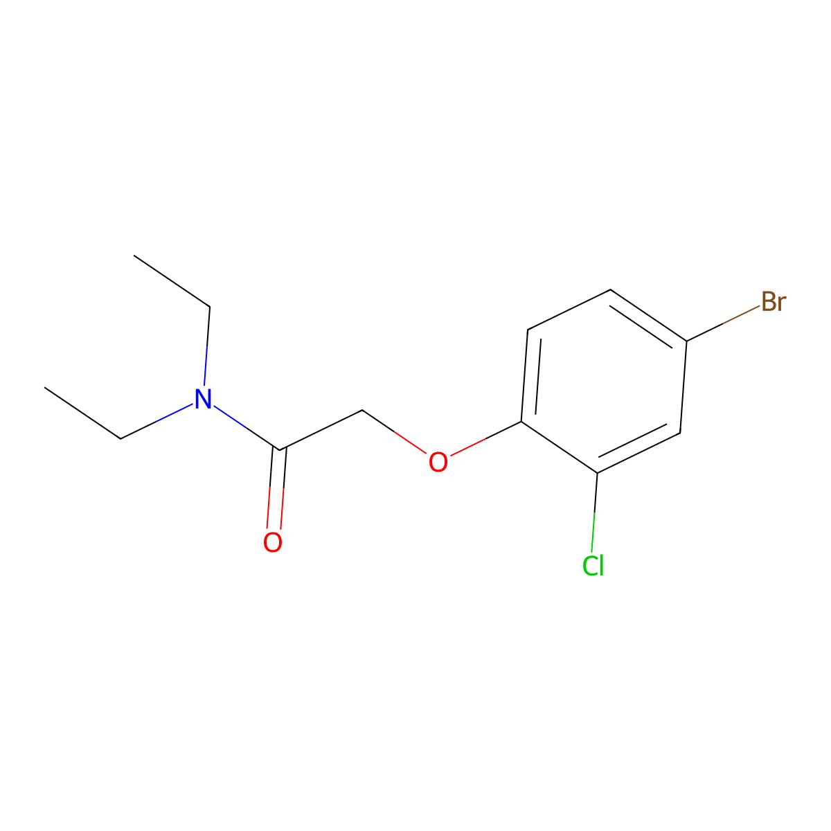 2-(4-bromo-2-chlorophenoxy)-N,N-diethylacetamide molecular structure, CAS 430449-40-4