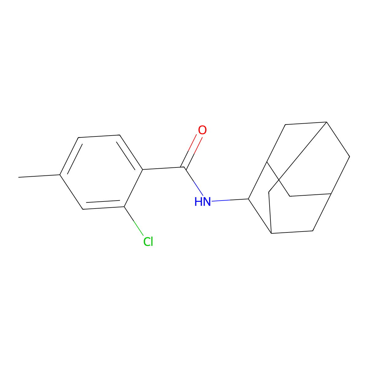N-(2-adamantyl)-2-chloro-4-methylbenzamide molecular structure, CAS 430449-46-0