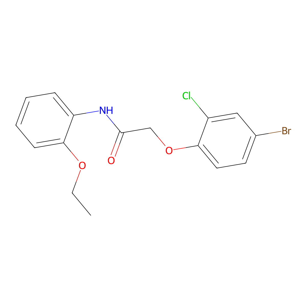 2-(4-bromo-2-chlorophenoxy)-N-(2-ethoxyphenyl)acetamide molecular structure, CAS 430449-52-8