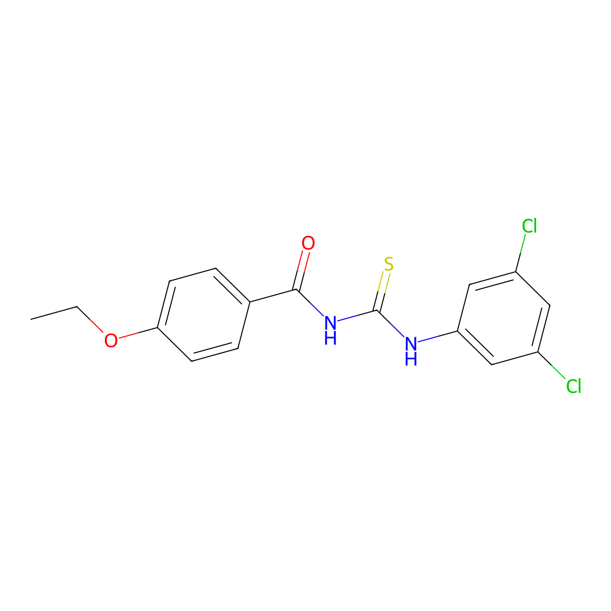 N-[(3,5-dichlorophenyl)carbamothioyl]-4-ethoxybenzamide molecular structure, CAS 430449-65-3