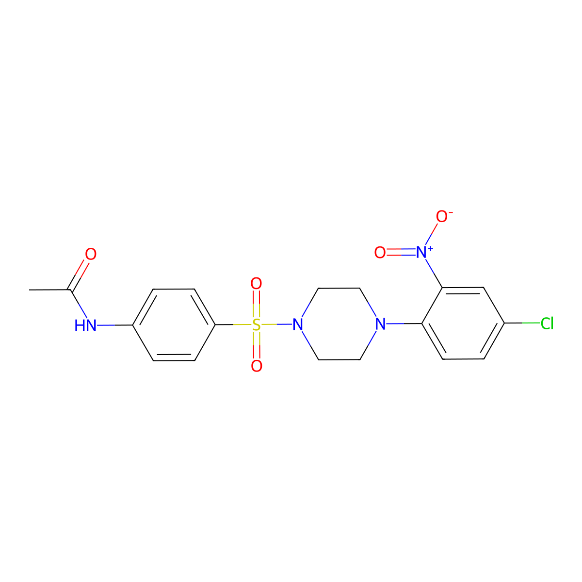 N-[4-[4-(4-chloro-2-nitrophenyl)piperazin-1-yl]sulfonylphenyl]acetamide molecular structure, CAS 430449-70-0