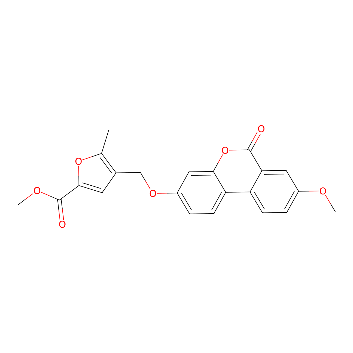 Methyl 4-[(8-methoxy-6-oxobenzo[c]chromen-3-yl)oxymethyl]-5-methylfuran-2-carboxylate molecular structure, CAS 430449-82-4