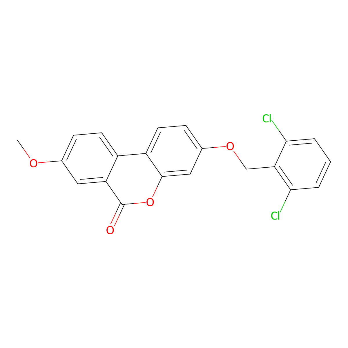 3-[(2,6-dichlorobenzyl)oxy]-8-methoxy-6H-benzo[c]chromen-6-one molecular structure, CAS 430449-85-7