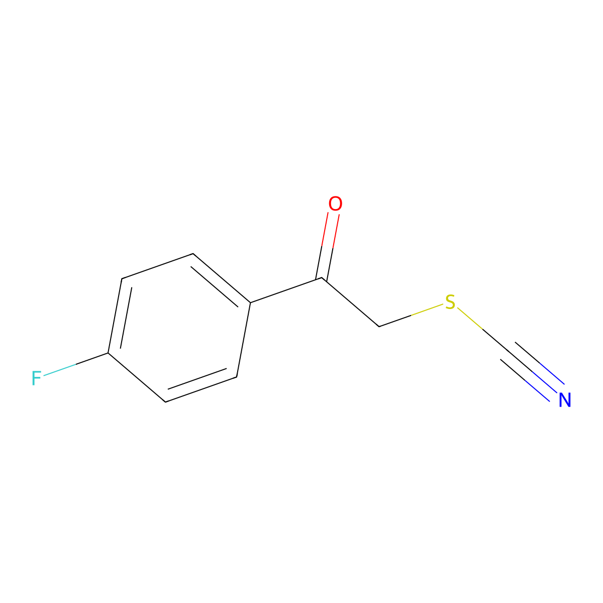 2-(4-Fluorophenyl)-2-oxoethyl thiocyanate molecular structure, CAS 43045-16-5