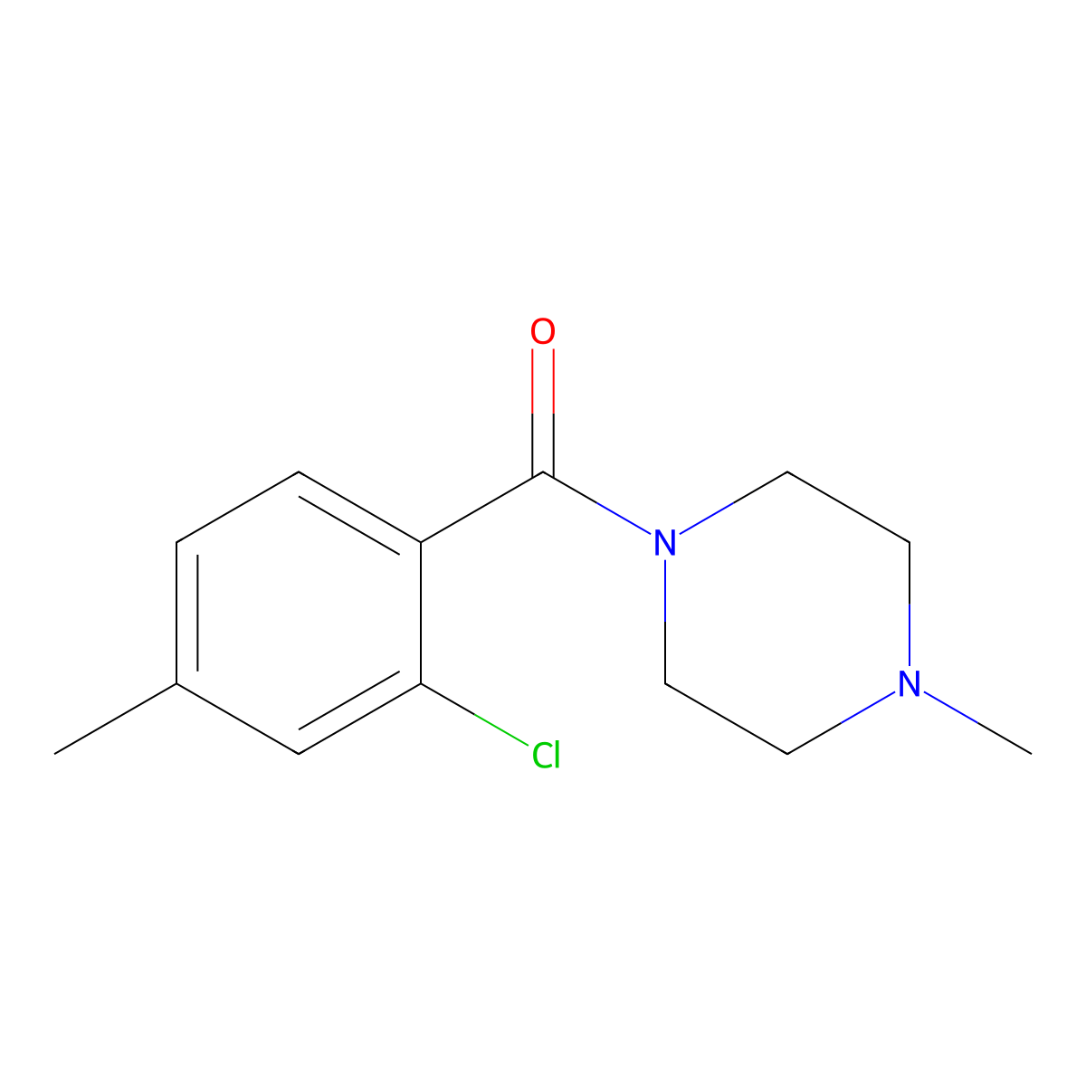 (2-Chloro-4-methylphenyl)(4-methylpiperazin-1-yl)methanone molecular structure, CAS 430450-00-3