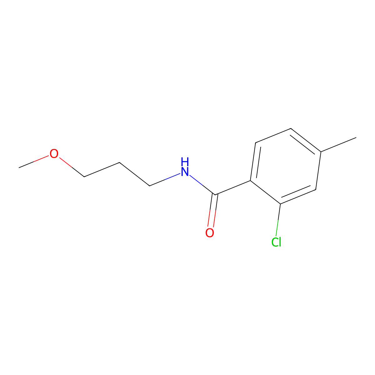 2-chloro-N-(3-methoxypropyl)-4-methylbenzamide molecular structure, CAS 430450-18-3