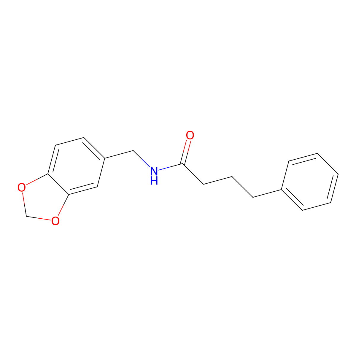 N-(1,3-benzodioxol-5-ylmethyl)-4-phenylbutanamide molecular structure, CAS 430450-54-7
