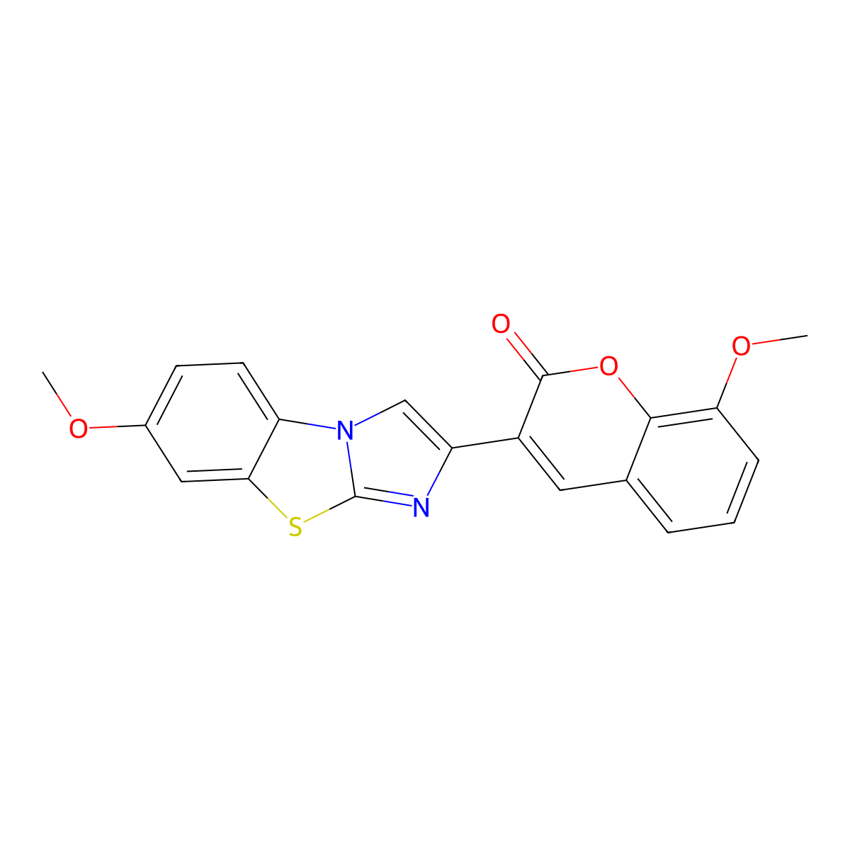 8-Methoxy-3-(6-methoxyimidazo[2,1-b][1,3]benzothiazol-2-yl)chromen-2-one molecular structure, CAS 430450-96-7
