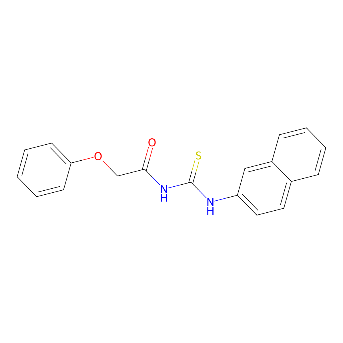 N-(naphthalen-2-ylcarbamothioyl)-2-phenoxyacetamide molecular structure, CAS 430450-99-0