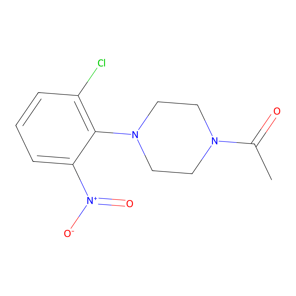 1-[4-(2-Chloro-6-nitrophenyl)piperazin-1-yl]ethanone molecular structure, CAS 430451-25-5