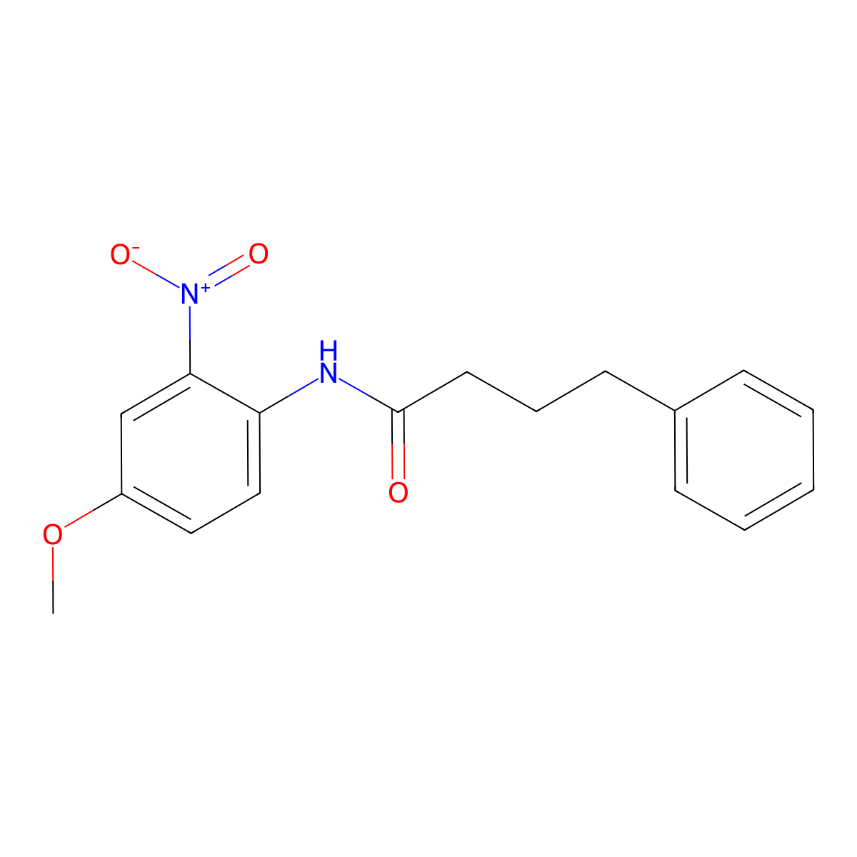 N-(4-methoxy-2-nitrophenyl)-4-phenylbutanamide molecular structure, CAS 430451-69-7