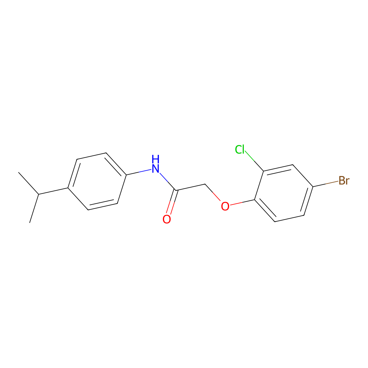 2-(4-bromo-2-chlorophenoxy)-N-(4-propan-2-ylphenyl)acetamide molecular structure, CAS 430451-82-4