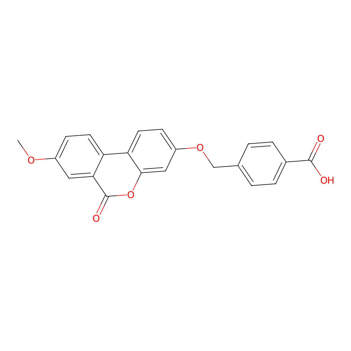 4-{[(8-methoxy-6-oxo-6H-benzo[c]chromen-3-yl)oxy]methyl}benzoic acid molecular structure, CAS 430451-92-6