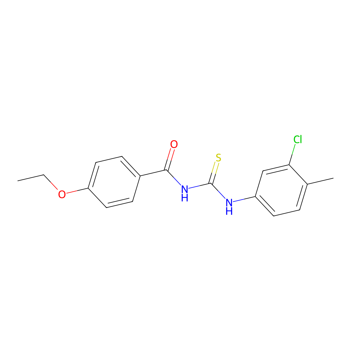N-[(3-chloro-4-methylphenyl)carbamothioyl]-4-ethoxybenzamide molecular structure, CAS 430451-98-2