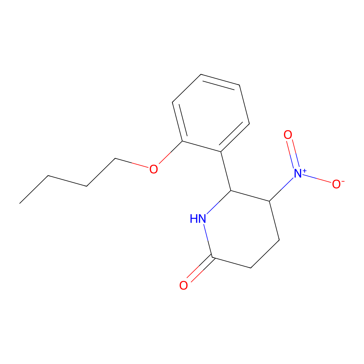 6-(2-Butoxyphenyl)-5-nitropiperidin-2-one molecular structure, CAS 430451-99-3