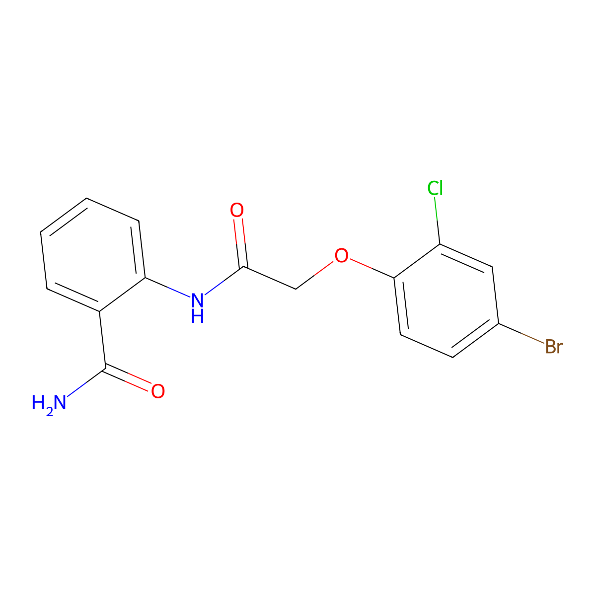 2-[[2-(4-Bromo-2-chlorophenoxy)acetyl]amino]benzamide molecular structure, CAS 430452-04-3