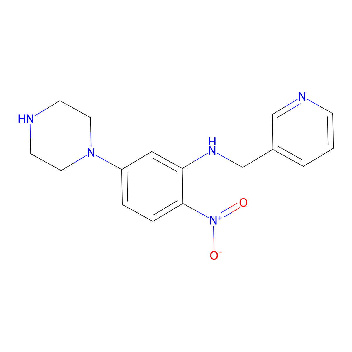 N-(2-nitro-5-piperazin-1-ylphenyl)-N-(pyridin-3-ylmethyl)amine molecular structure, CAS 430452-22-5