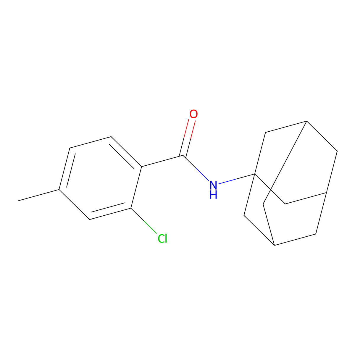N-(1-adamantyl)-2-chloro-4-methylbenzamide molecular structure, CAS 430452-30-5