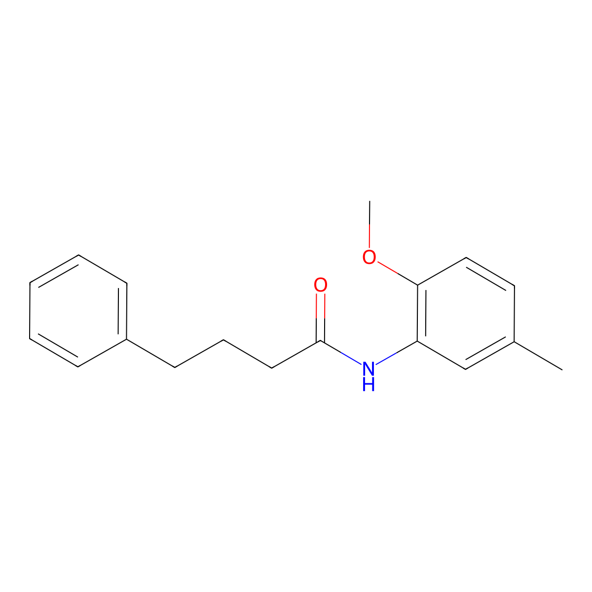 N-(2-methoxy-5-methylphenyl)-4-phenylbutanamide molecular structure, CAS 430452-34-9