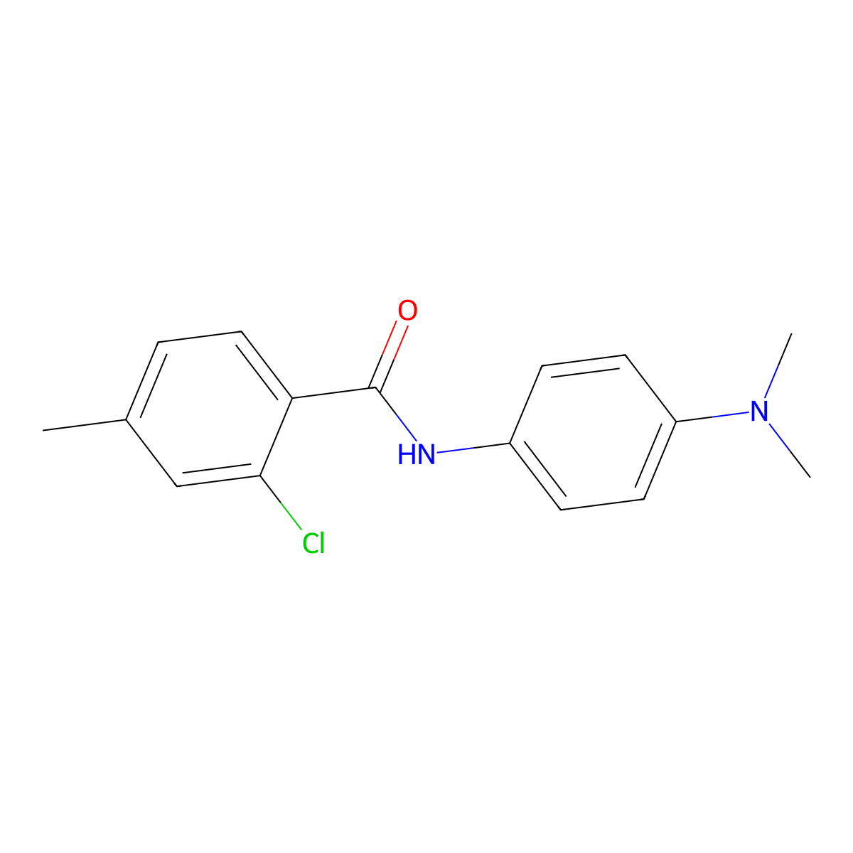 2-chloro-N-[4-(dimethylamino)phenyl]-4-methylbenzamide molecular structure, CAS 430452-37-2