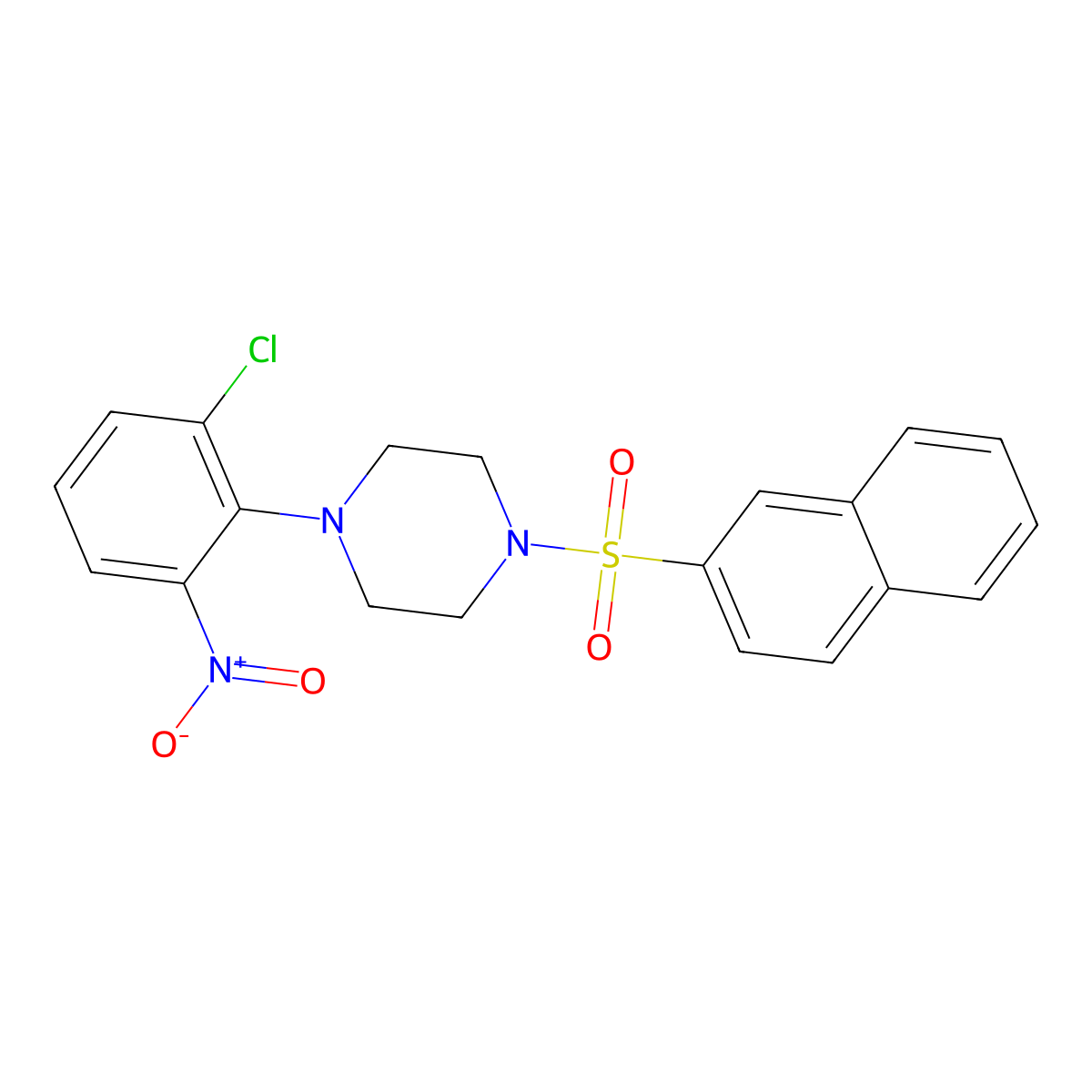 1-(2-Chloro-6-nitrophenyl)-4-naphthalen-2-ylsulfonylpiperazine molecular structure, CAS 430452-60-1
